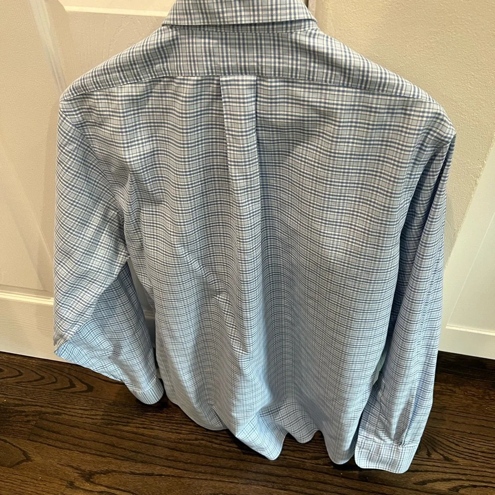 Brooks Brothers Light Blue Plaid Men's Regent Shirt - (16 1/2 - 35) - Picture 3 of 3